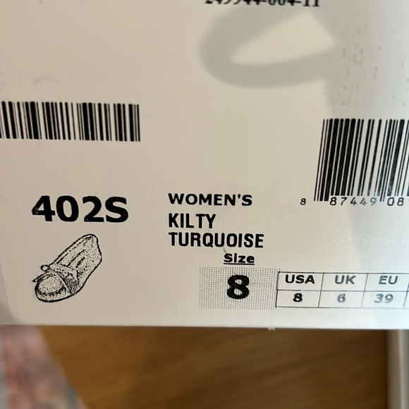 AUTH NIB MINNETONKA KILTY MOCCASINS HARDSOLE TURQUOISE - Picture 9 of 9